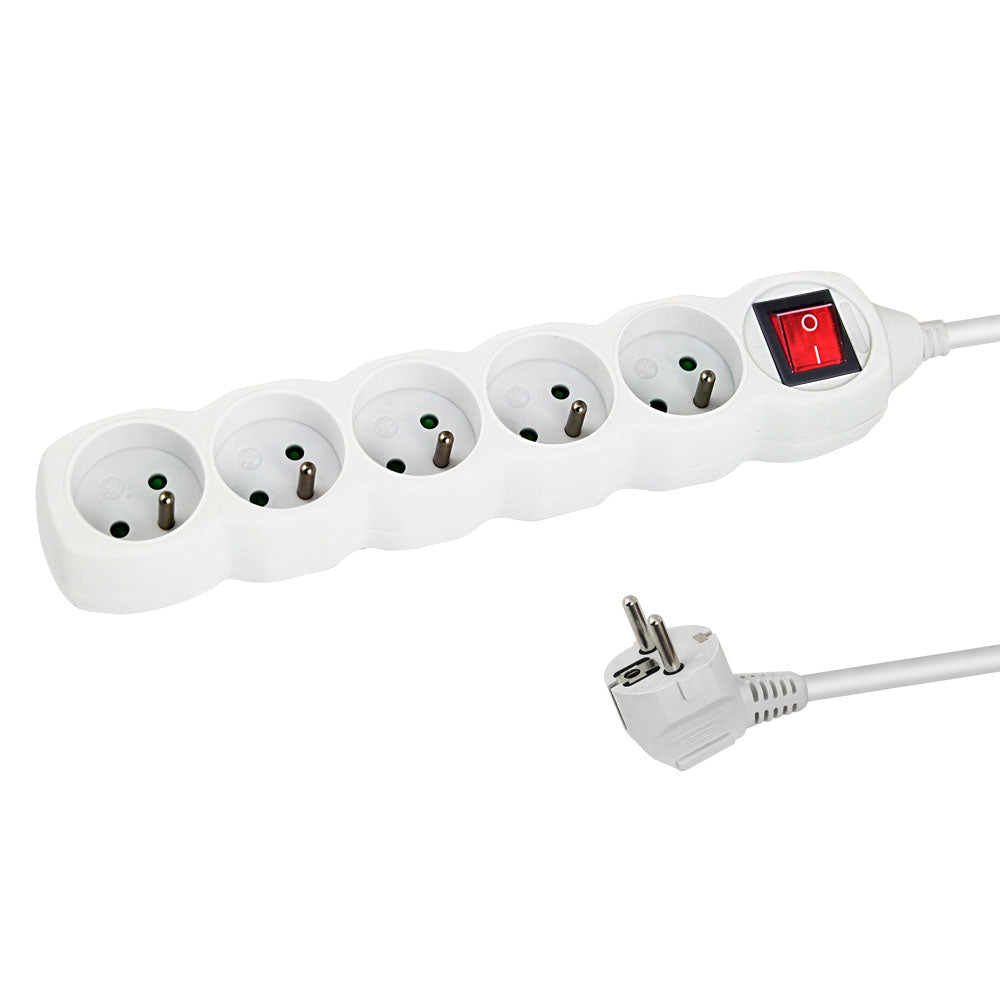 ELK215W „PremiumLine“ maitinimo juosta 5 lizdai, 3 m ilgio, balta - gaukdaugiau.lt
