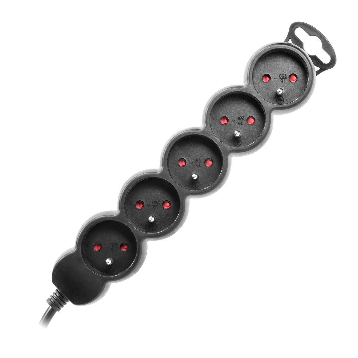 5 jungtinis laidininkas 2P+Z, 3 m H05VV-F 3x1,5 mm², Imax=16 A, plokščias kištukas, juodas - gaukdaugiau.lt
