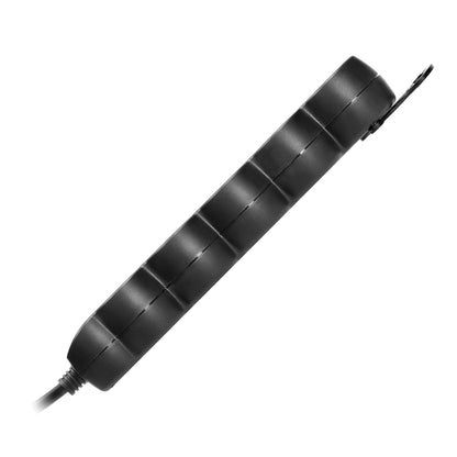 5 jungtų laido tarpiklis 2P+Z, 5 m H05VV-F 3x1,5 mm², Imax=16 A, plokščias kištukas, juodas - gaukdaugiau.lt