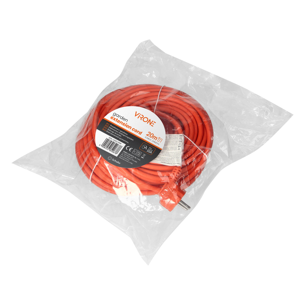 Vienos lizdės sodo prailginimo laidas Schuko, PVC 3x1mm², ilgis 20m - gaukdaugiau.lt