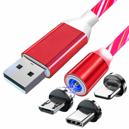Magnetinis Kabelis 3 1 LED Red Su Pynimais Ir Greitu Įkrovimu - gaukdaugiau.lt