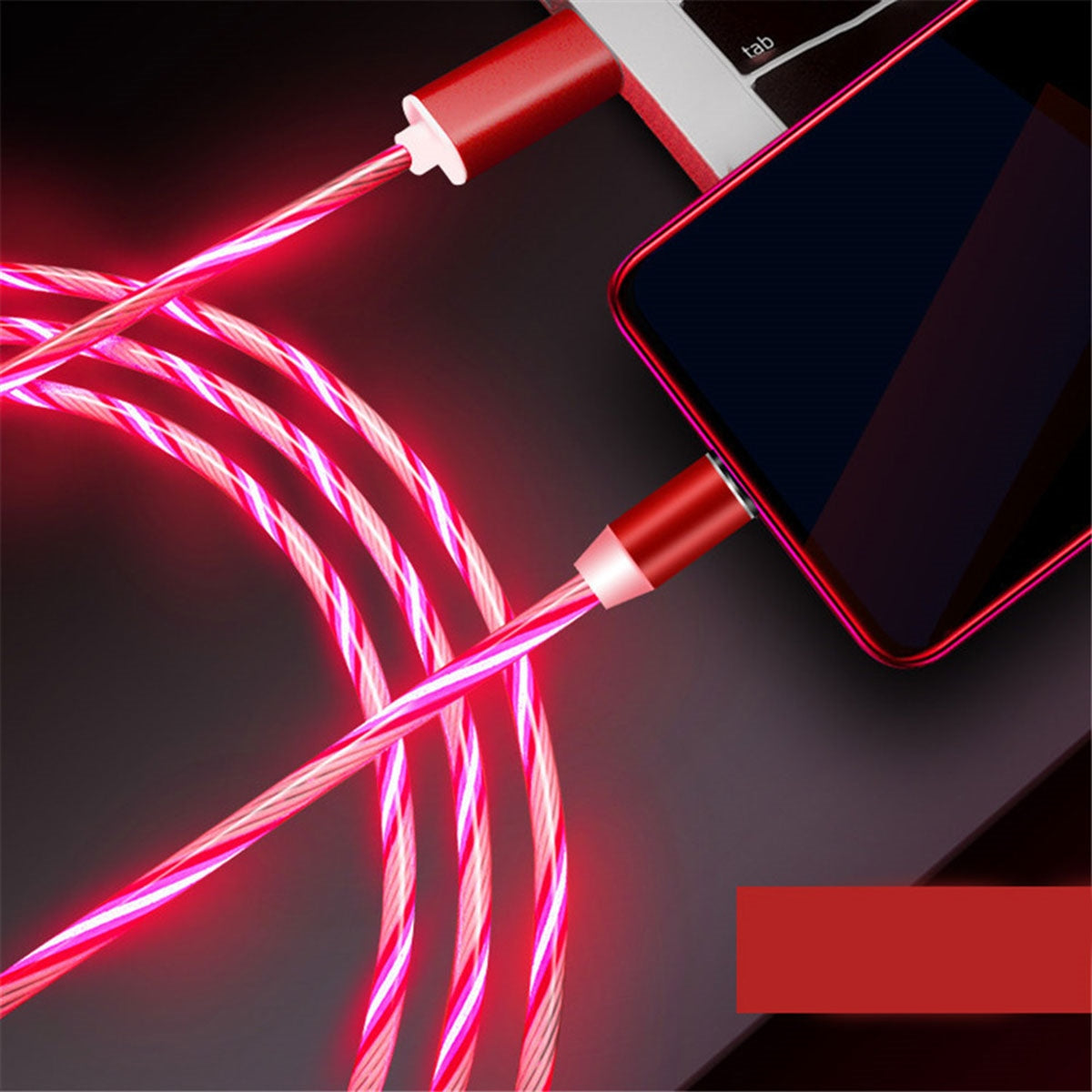 Magnetinis Kabelis 3 1 LED Red Su Pynimais Ir Greitu Įkrovimu - gaukdaugiau.lt