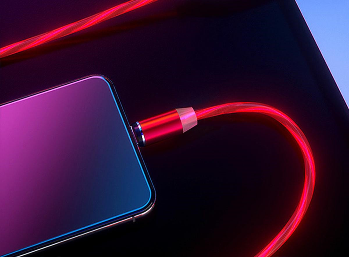 Magnetinis Kabelis 3 1 LED Red Su Pynimais Ir Greitu Įkrovimu - gaukdaugiau.lt