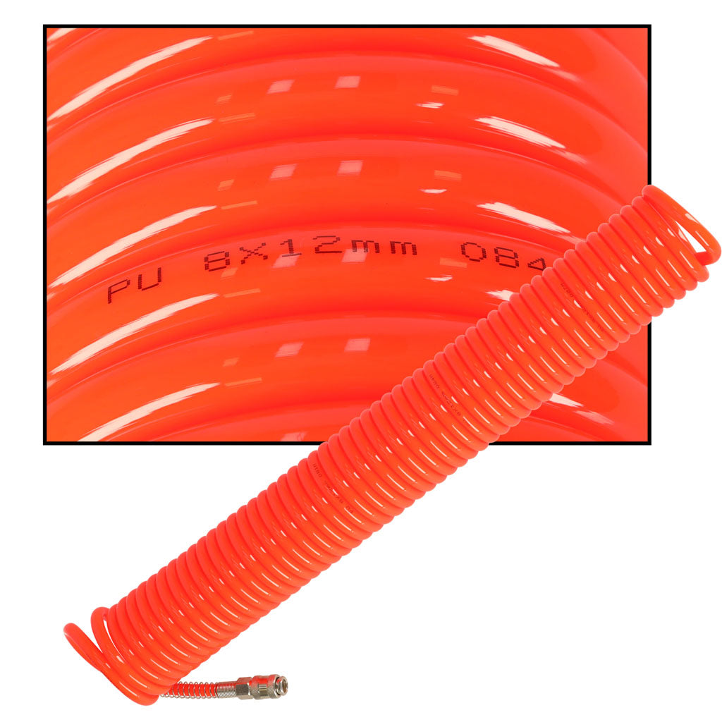 Kompresoriaus spiralinė oro žarna 12 mm 15 m - gaukdaugiau.lt