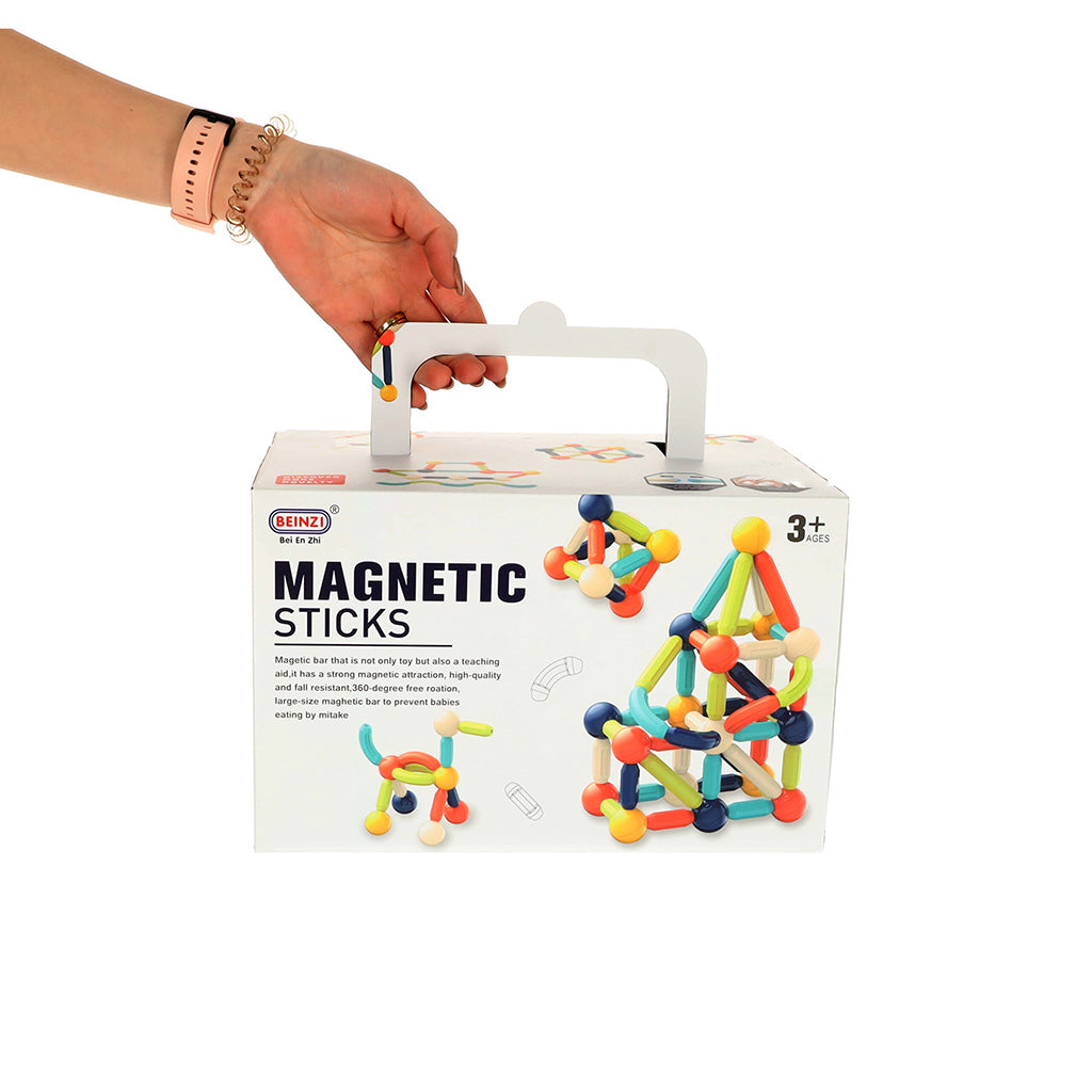 Magnetinės plytos mažiems vaikams 64 vienetai dėžutėje - gaukdaugiau.lt