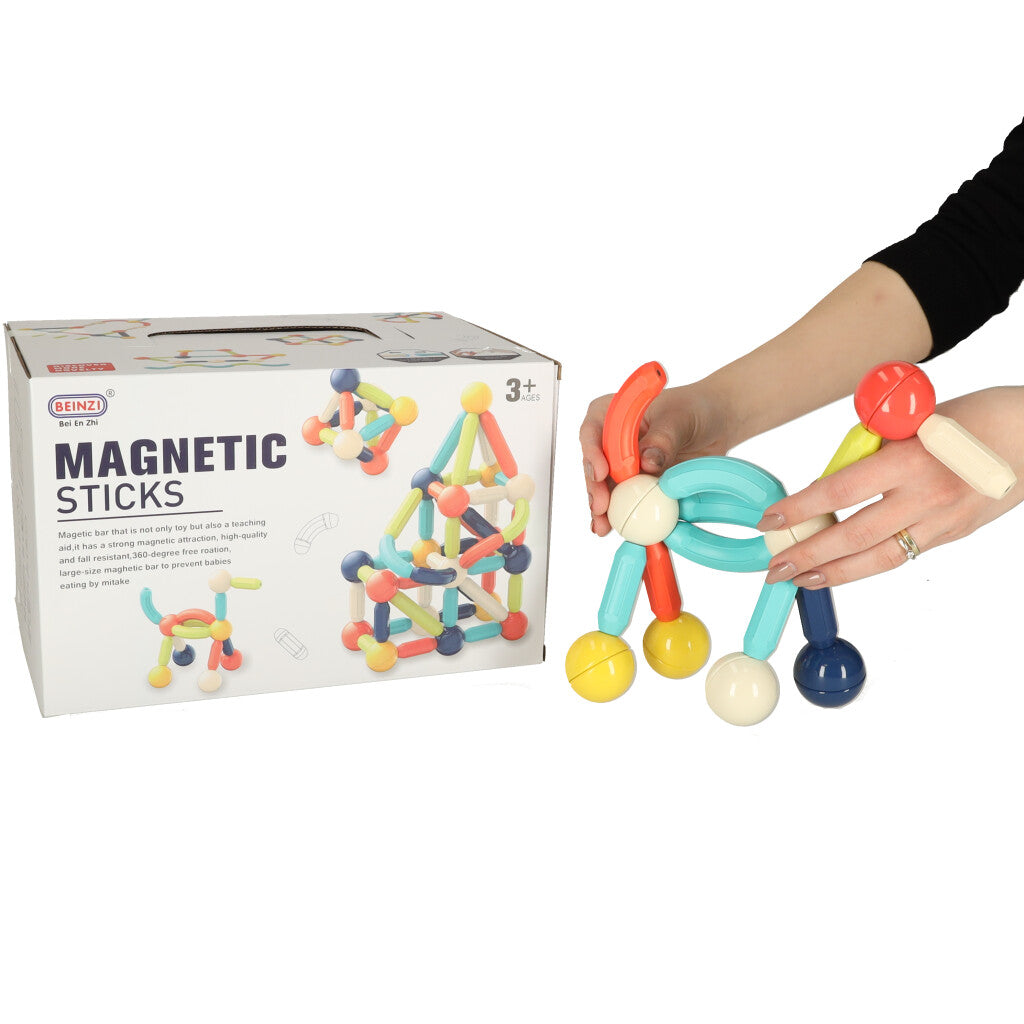 Magnetinės plytos mažiems vaikams 64 vienetai dėžutėje - gaukdaugiau.lt