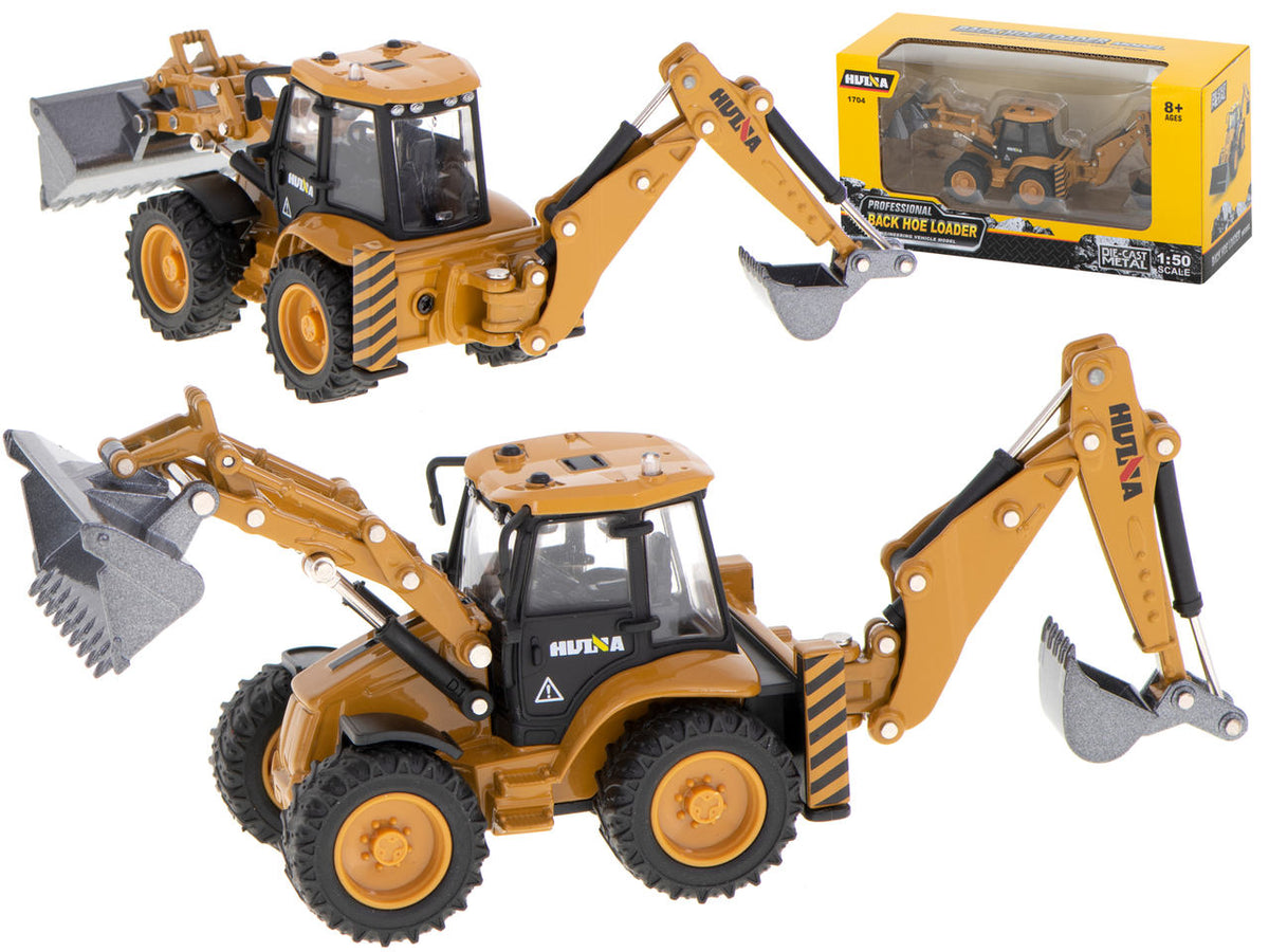 Ekskavatorius-krautuvas buldozeris su kaušu Metalinis liejimo modelis H-toys 1704 1:50 - gaukdaugiau.lt