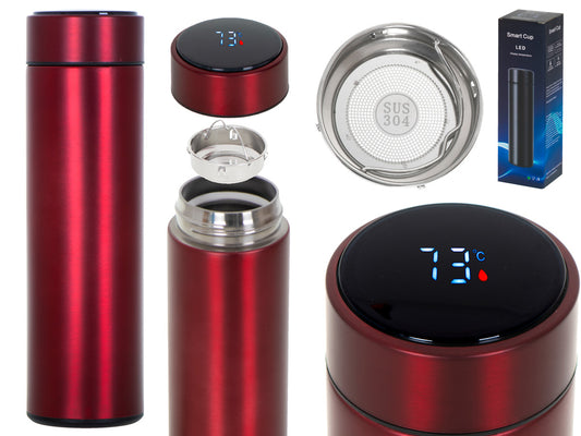 "Thermos" puodelis smart LED 500ml kaštoninės spalvos