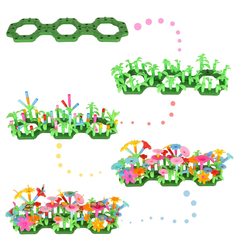 Gėlės kūrybiniai blokai gėlių sodas 175 elementai