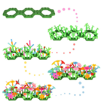 Gėlės kūrybiniai blokai gėlių sodas 175 elementai