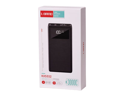 PoLine Power Bank 30000mAh su LED ekranu, juodas