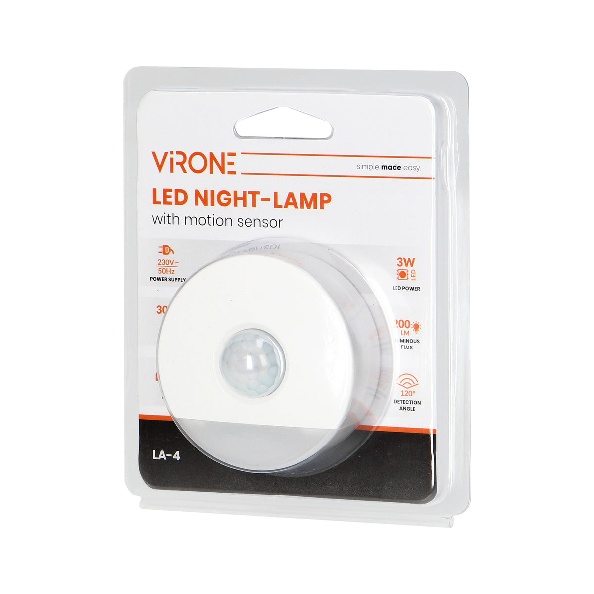 LED naktinė lemputė su judesio jutikliu, koridoriaus funkcija 0,2W/3W, 200lm - gaukdaugiau.lt