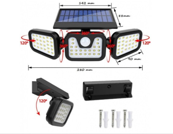 LED šviestuvas su saulės baterija