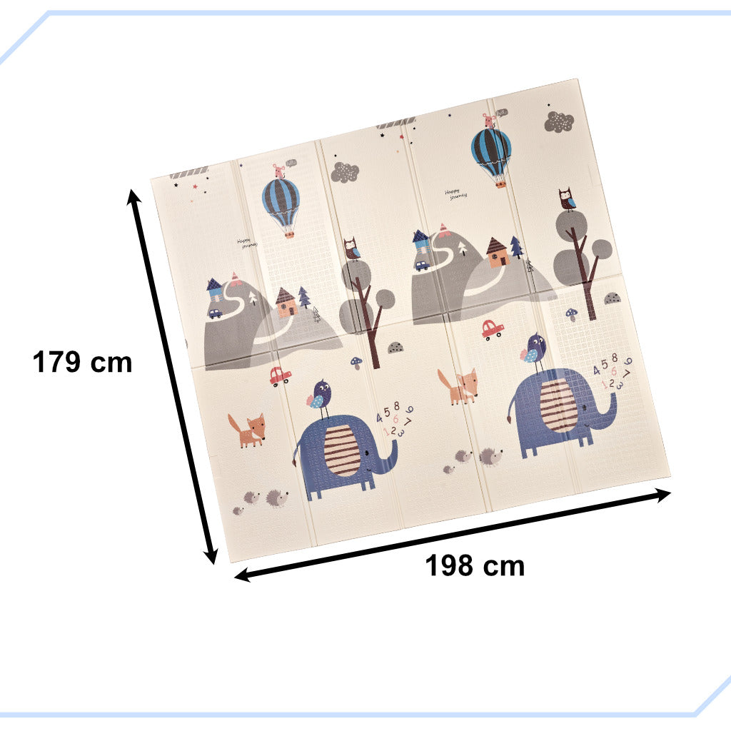 Mokomasis sulankstomas dvipusis putplasčio kilimėlis 180 x 200 cm gatvė / miškas