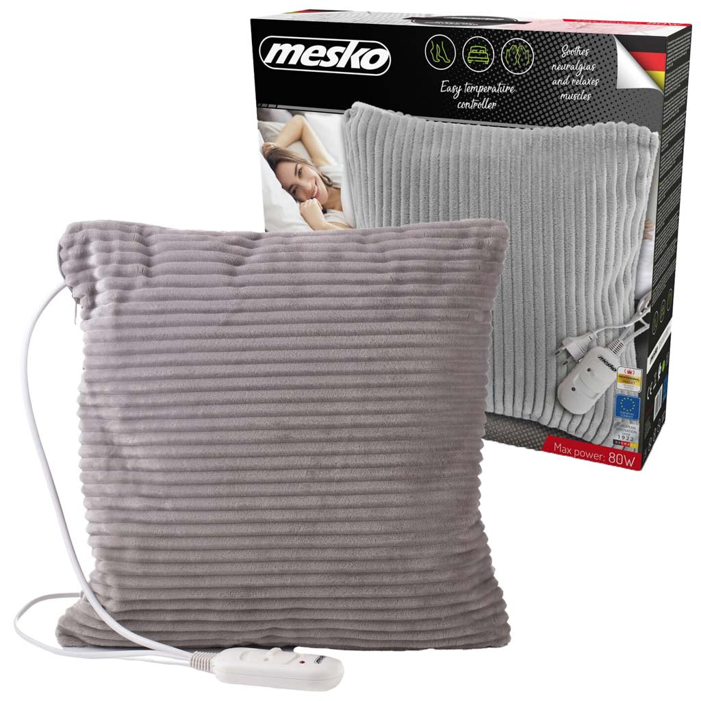 Mesko MS 7429 Elektrinė šildomoji pagalvė 2 temperatūros lygiai nuotolinis valdymas 38x38cm 80W - gaukdaugiau.lt