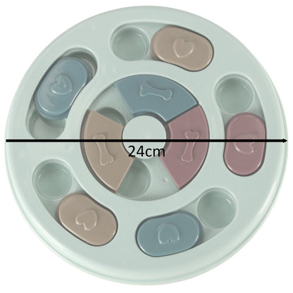 Šunų dubenėlis lėtai valgantis žaislas - dėlionė mėlyna