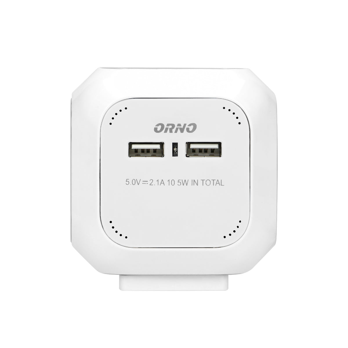 4-išvestis 2P+Z (Schuko) pratęsiklis su 2xUSB įkrovikliu, 1,4 m H05VV-F 3x1,5 mm², baltas - gaukdaugiau.lt