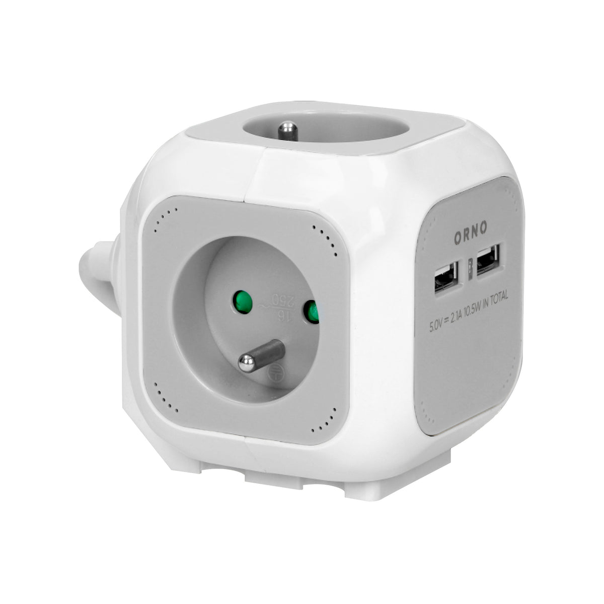 4-išvadas laido tarpiklis 2P+Z, 2xUSB įkroviklis, 1,4 m H05VV-F 3x1 mm², pilkai baltas - gaukdaugiau.lt