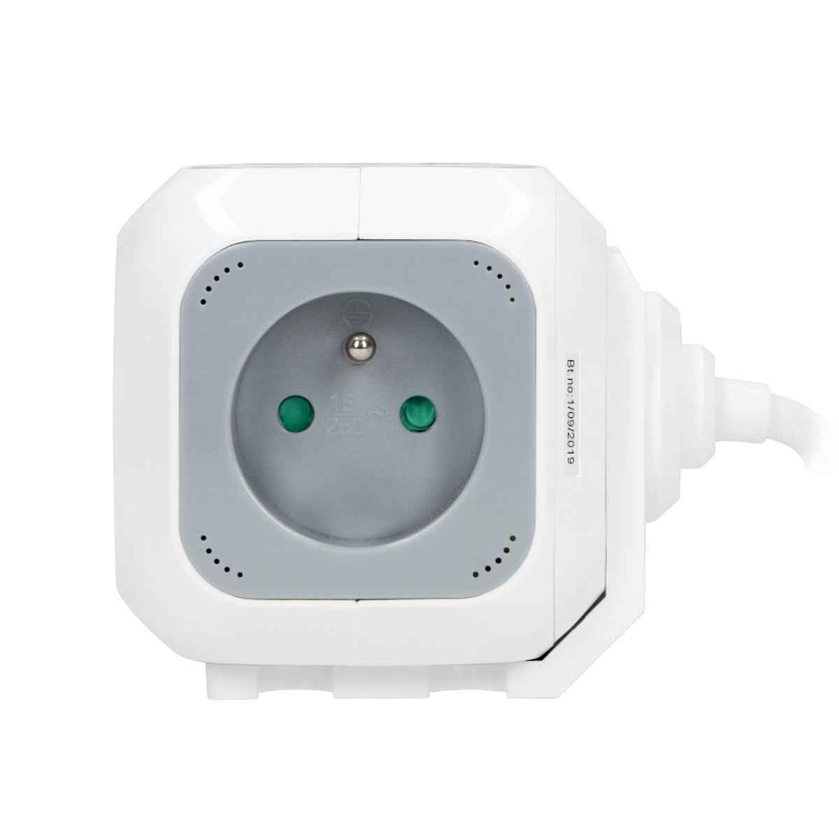 4-išvadas laido tarpiklis 2P+Z, 2xUSB įkroviklis, 1,4 m H05VV-F 3x1 mm², pilkai baltas - gaukdaugiau.lt