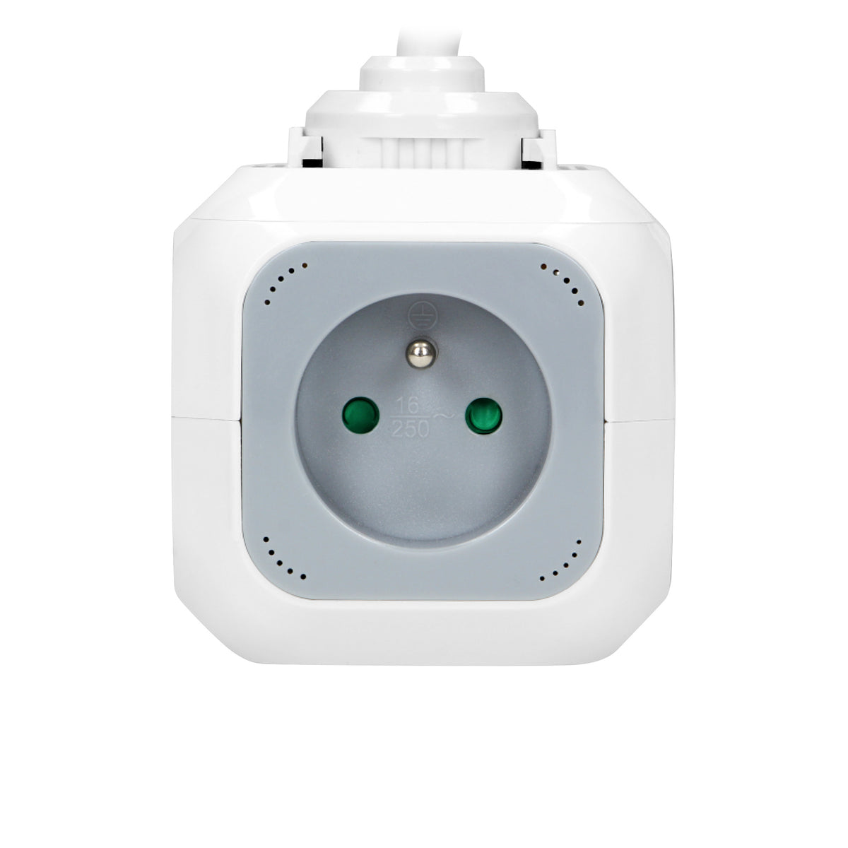 4-išvadas laido tarpiklis 2P+Z, 2xUSB įkroviklis, 1,4 m H05VV-F 3x1 mm², pilkai baltas - gaukdaugiau.lt