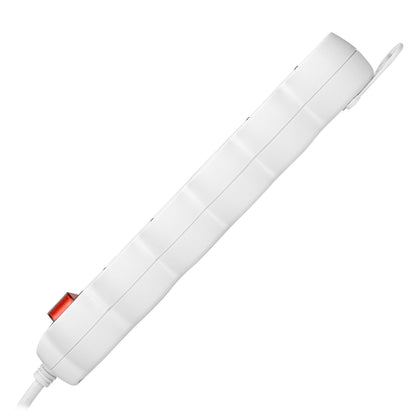 5 jungtų lizdų prailginimo laidas (Schuko tipo), su jungikliu, 3 m ilgio, H05VV-F 3x1,0 mm², maksimali srovė 10 A, baltos spalvos - gaukdaugiau.lt