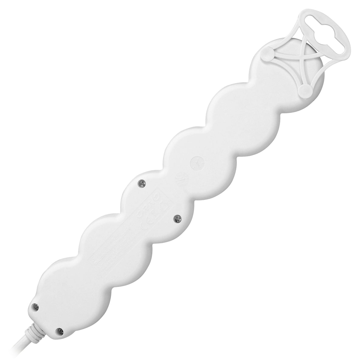 5 kartų laidininkas 2P+Z, su jungikliu, 5m H05VV-F 3x1,0mm², Imax=10A, baltas - gaukdaugiau.lt