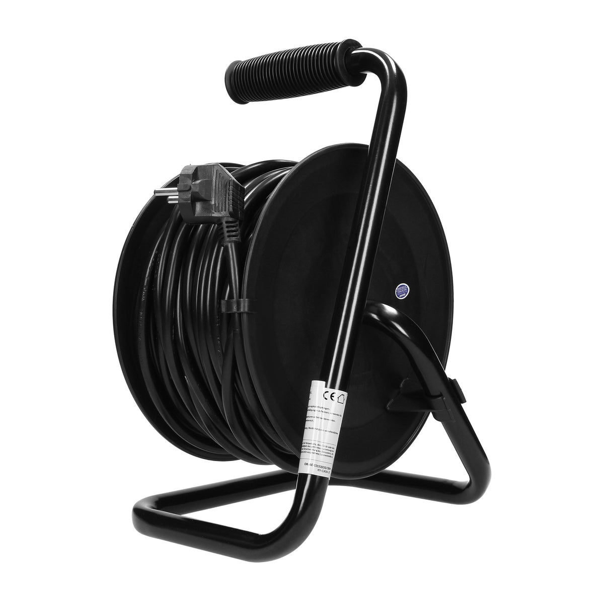 Būgninis prailginimo laidas, 4 lizdai 2P+Z (schuko), PVC laidas H05VV-F 3x1.5mm², ilgis - 30m, Terminis apsauginis jungiklis, Srovės takų uždangos. - gaukdaugiau.lt