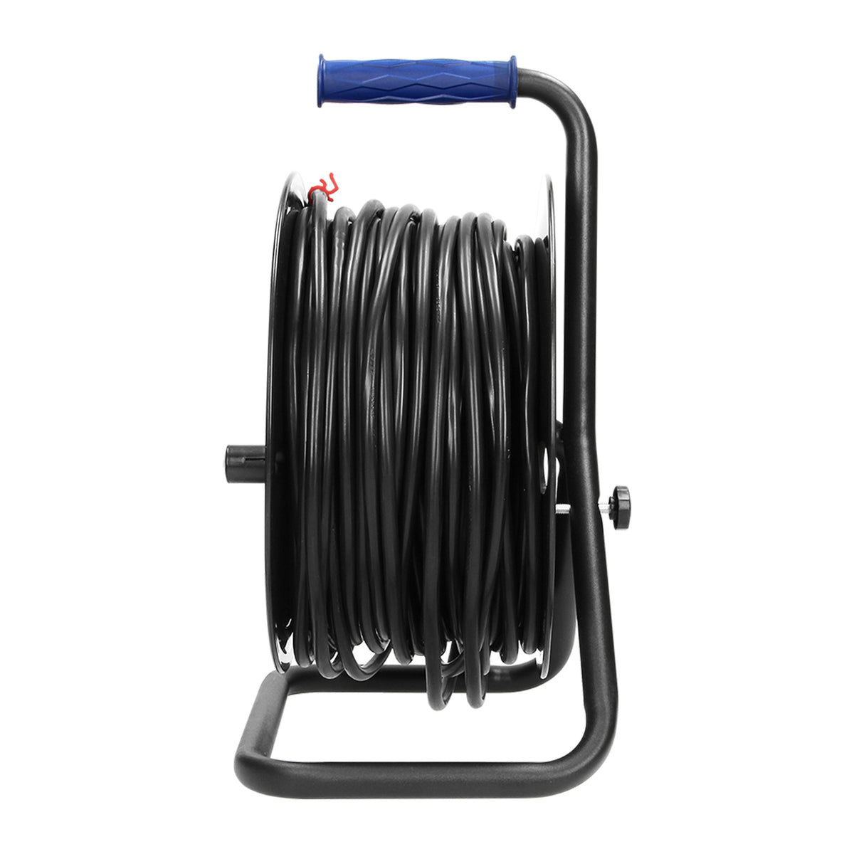 Būgninis prailginimo laidas, 4 lizdai 2P+Z, PVC laidas H05VV-F 3x1,5mm², ilgis - 50m, FIKSIRUOTI LIZDAI, terminis jungiklis, srovės taktų užtvarai. - gaukdaugiau.lt