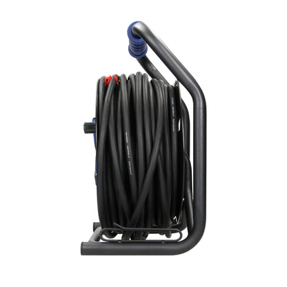Profesionalus būgninis prailginimas IP44, 4 lizdai 2P+Z, atsparus alyvai guminis kabelis H07RN-F 3x2,5mm², ilgis - 40m, unikali CUBE stovas, FIKSIROTOS LIZDOS, terminis jungiklis, srovės takų užtvaros. - gaukdaugiau.lt