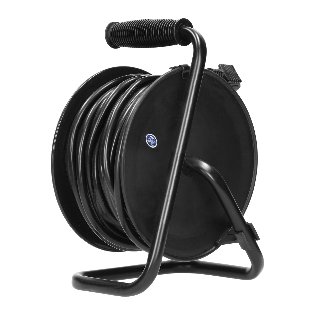 MINI ritinys būgninis, 4 lizdai 2P+Z (schuko), metalinė stovas, polivinilo izoliacija H05VV-F 3x1mm? - 15m - gaukdaugiau.lt