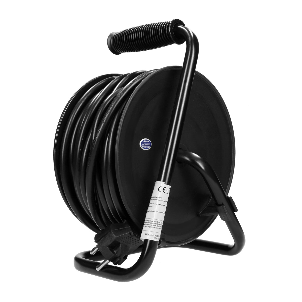 MINI ritinys laido būgnas, 4 lizdai 2P+Z (schuko), metalinis stovas, polivinilo izoliacija H05VV-F 3x1.5mm² - 15m - gaukdaugiau.lt