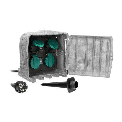 Sodo lizdas AKMUO, 4x2P+Z, guminias laidas H07RN-F 3x1,5mm², 3m, 2 darbo režimai: automatinis (maks. 1100W)/rankinis (maks. 3680W) - gaukdaugiau.lt