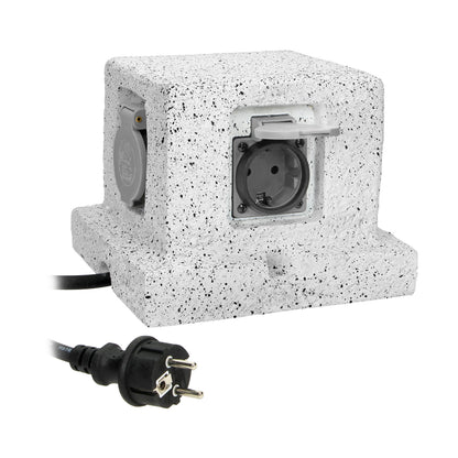 Sodo lizdas STULPAS, 4x2P+Z (schuko), guminias laidas H07RN-F 3x1,5mm², 3m - gaukdaugiau.lt