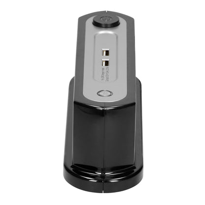 Stalinės maitinimo juosta su jungikliu 3x2P+Z, įkroviklis 2xUSB 2.4A, Viršįtampios apsaugos tipas 3, laidas H05VV-F 3x1,5, ilgis 1,4m, juoda - gaukdaugiau.lt