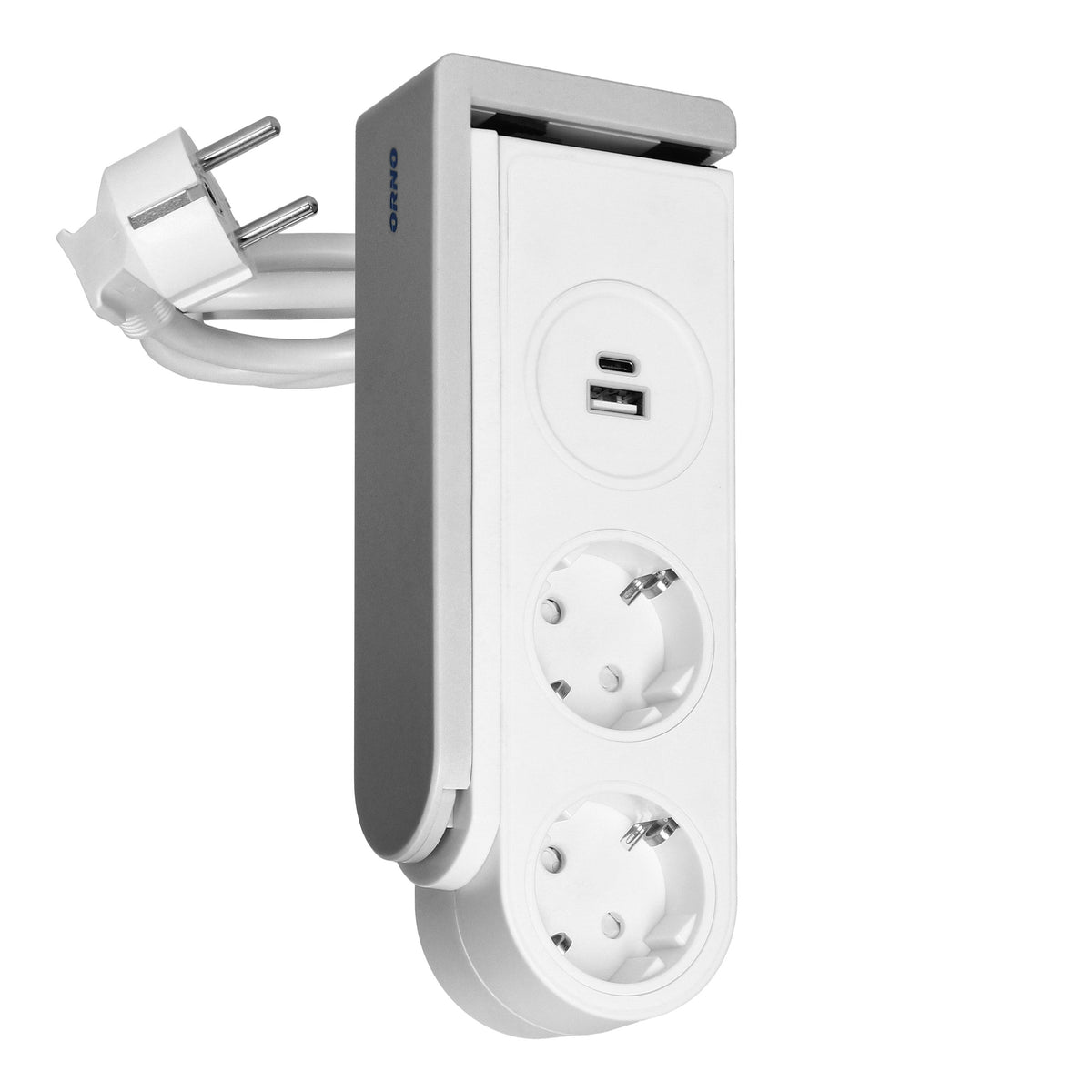 Stalinio tipo Schuko maitinimo juosta su USB įkrovikliu ir spyruokliniu tvirtinimo spaustuku - gaukdaugiau.lt