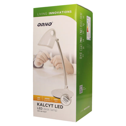 KALCYT LED 6W, stalinė lempa, 200lm, 4000K, laikmatis, balta - gaukdaugiau.lt
