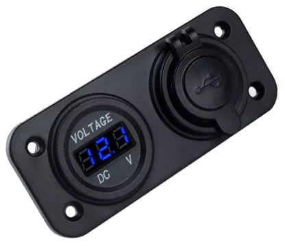 2XUSB Lizdas su Voltmetru Automobiliams ir Motociklams - gaukdaugiau.lt