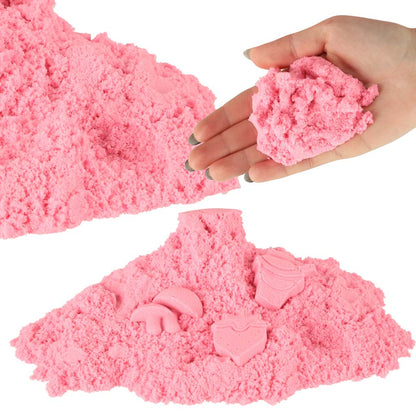 Kinetinis smėlis 1 kg maišelyje rožinės spalvos - gaukdaugiau.lt