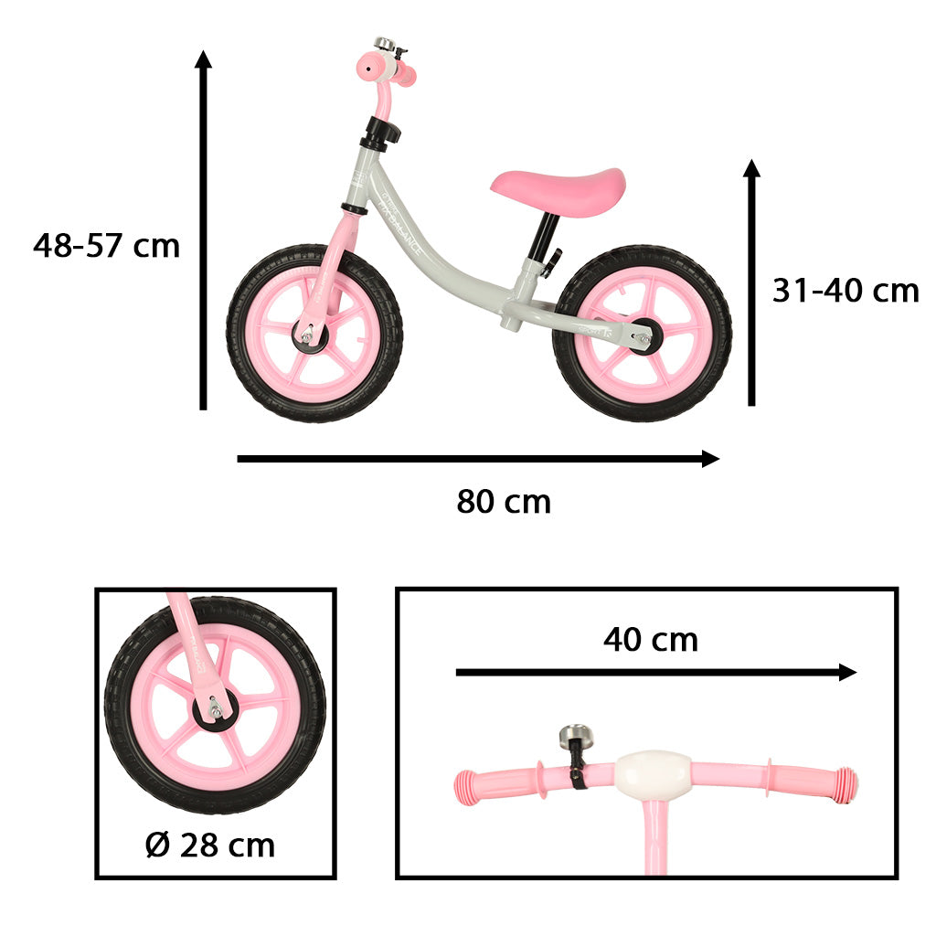 Trike Fix Balance krosinis dviratis baltos ir rožinės spalvos