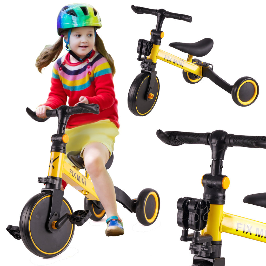 Trike Fix Mini krosinis triratukas 3in1 su pedalais geltonas