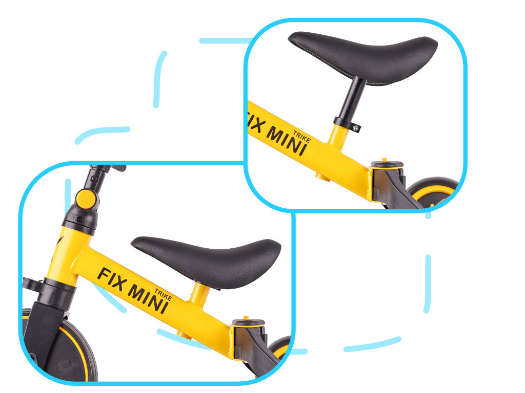 Trike Fix Mini krosinis triratukas 3in1 su pedalais geltonas