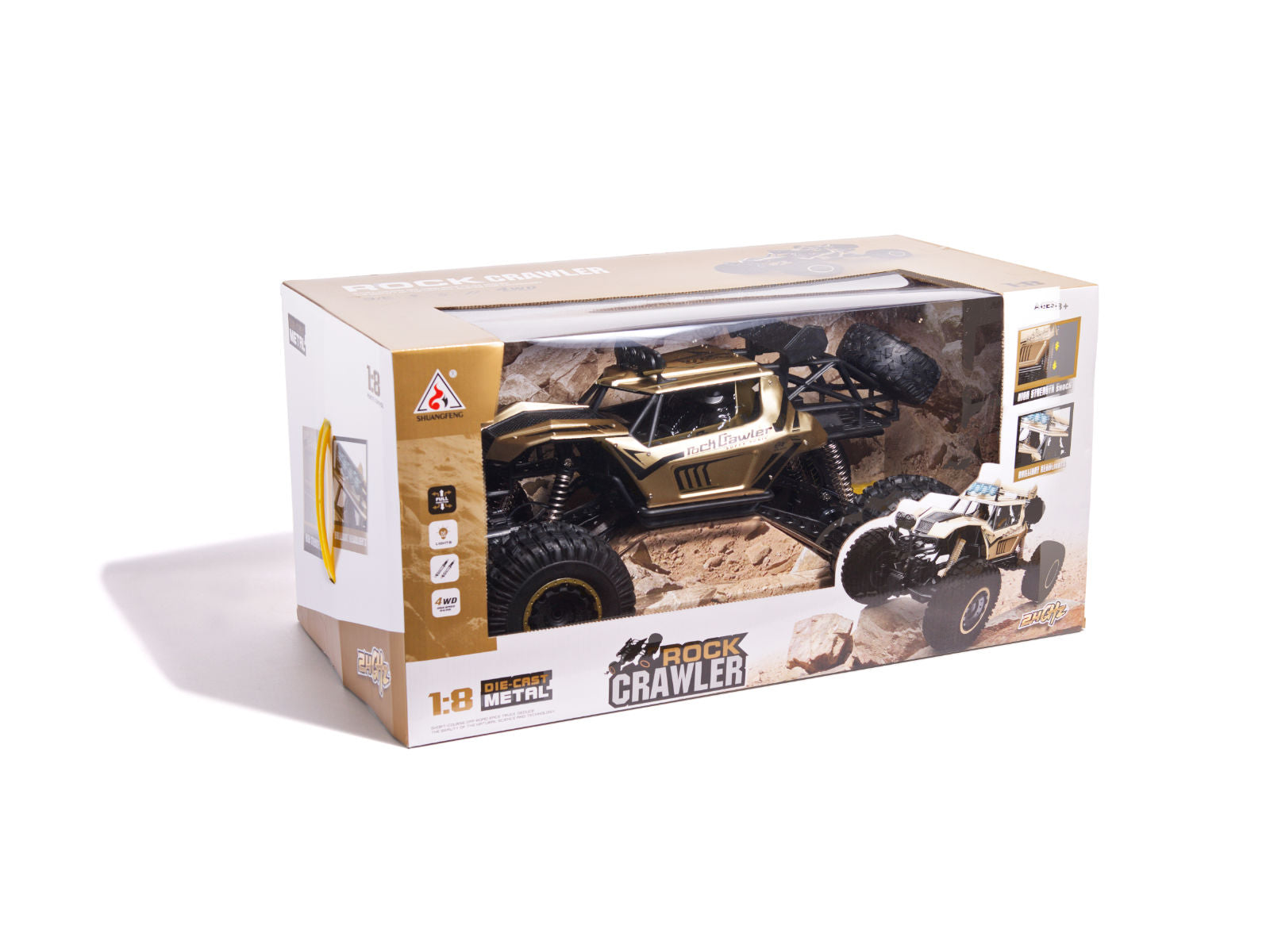 RC automobilis Rock Crawler 2.4GHz 1:8 51cm aukso spalvos