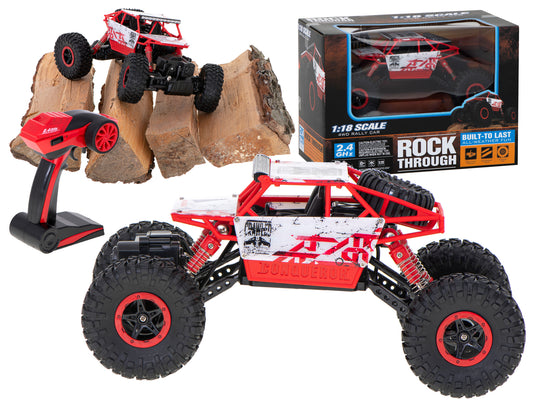 RC automobilis Rock Crawler HB 2.4GHz 1:18 raudonas