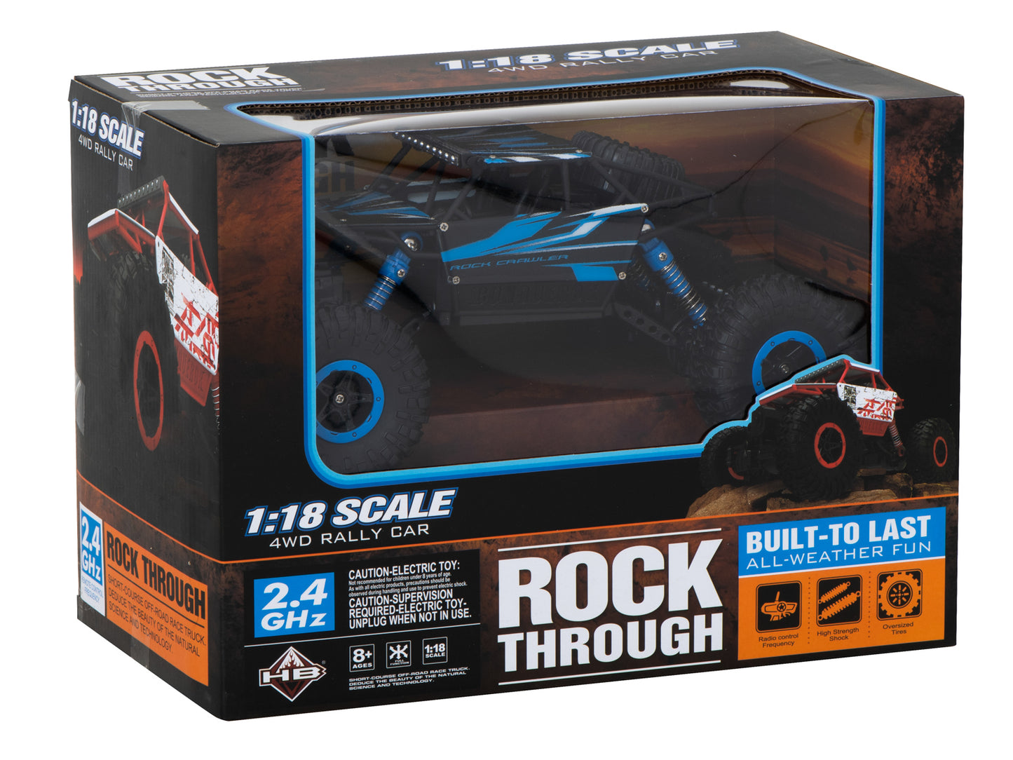 RC automobilis Rock Crawler HB 2.4GHz 1:18 mėlynas