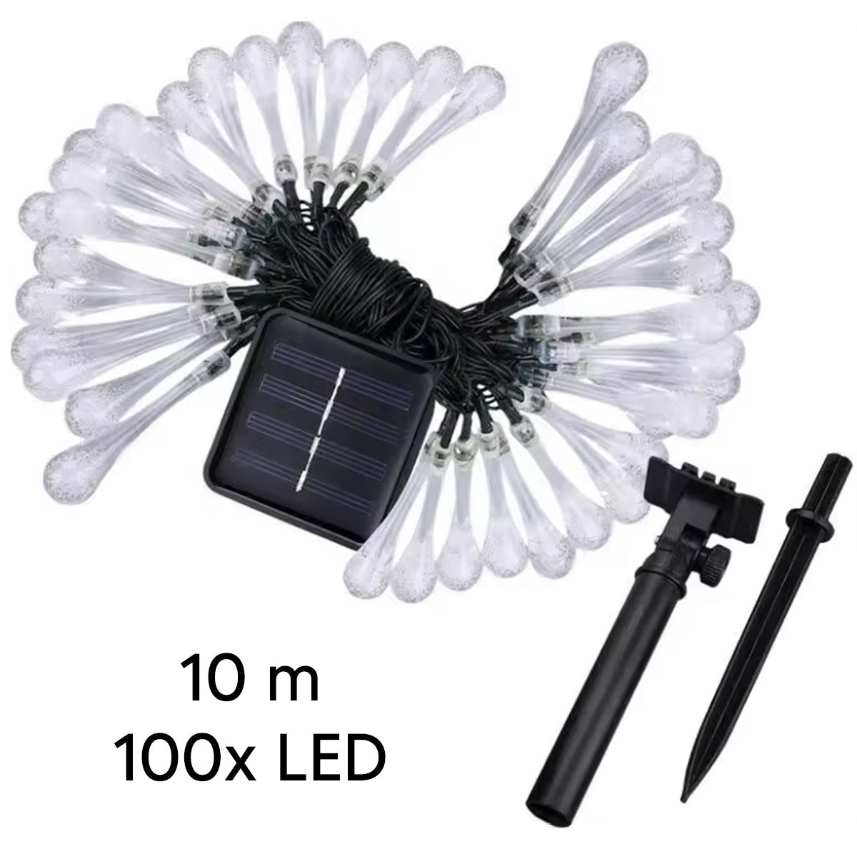 Garland Lempos 10M - 100LED Saulės Apšvietimo Rinkinys - gaukdaugiau.lt