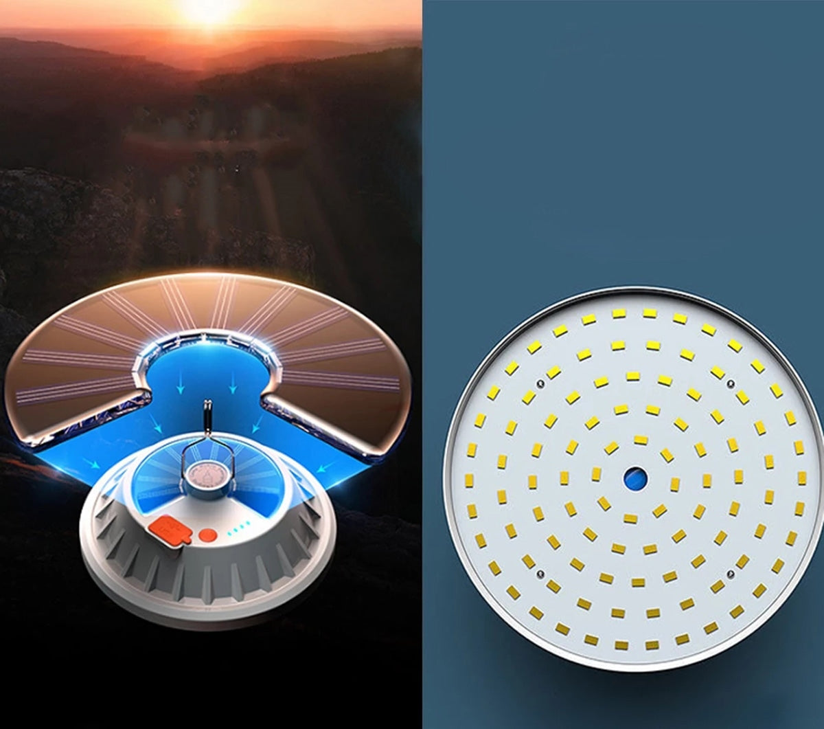 STOVYKLAVIMO LEMPA SOLAR 60 LED - gaukdaugiau.lt