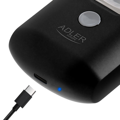 Kelioninis skustuvas su 2 galvutėmis ir USB - gaukdaugiau.lt