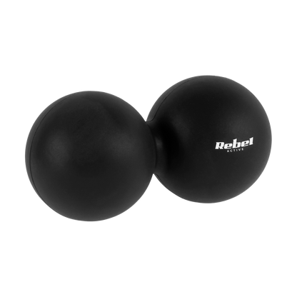 Duoball dvigubas masažinis kamuoliukas 6,2 cm, spalva juoda, medžiaga silikonas, PremiumLine ACTIVE - gaukdaugiau.lt