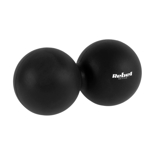 Duoball dvigubas masažinis kamuoliukas 6,2 cm, spalva juoda, medžiaga silikonas, PremiumLine ACTIVE - gaukdaugiau.lt