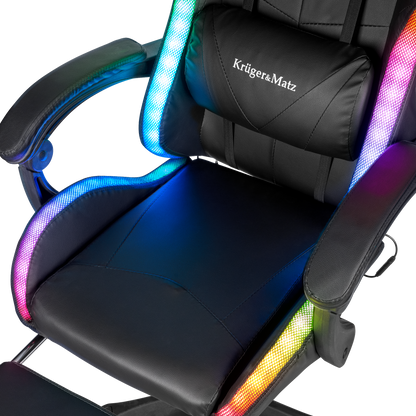 Gamingo fotelis PremiumLine GX-150 Juodas LED - gaukdaugiau.lt